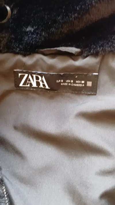 Chaqueta de piel sintética negra Zara - miniatura 3