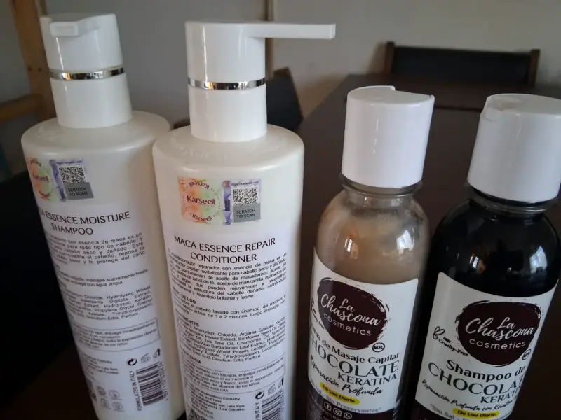 Set de cuidado capilar con shampoo y acondicionador de maca y chocolate - 1