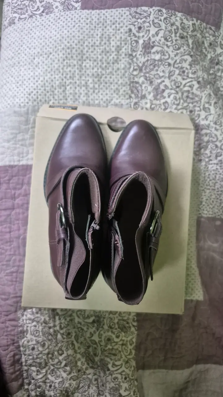 Botines Cuero Mujer Clarks 37 Burgundy - 2