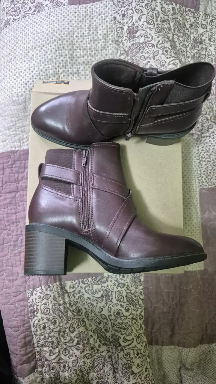 Botines Cuero Mujer Clarks 37 Burgundy - 4