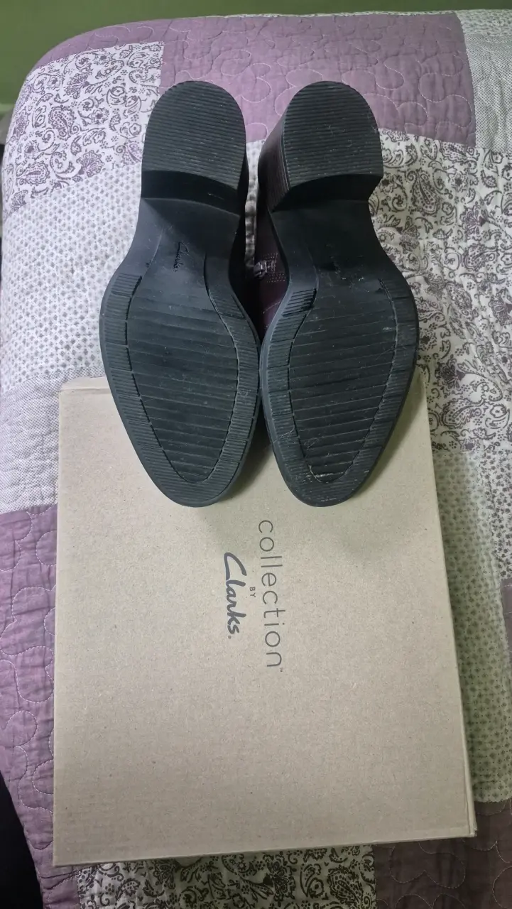 Botines Cuero Mujer Clarks 37 Burgundy - 5