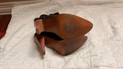 Botas de cuero negras Exotica con tacón alto - miniatura 6