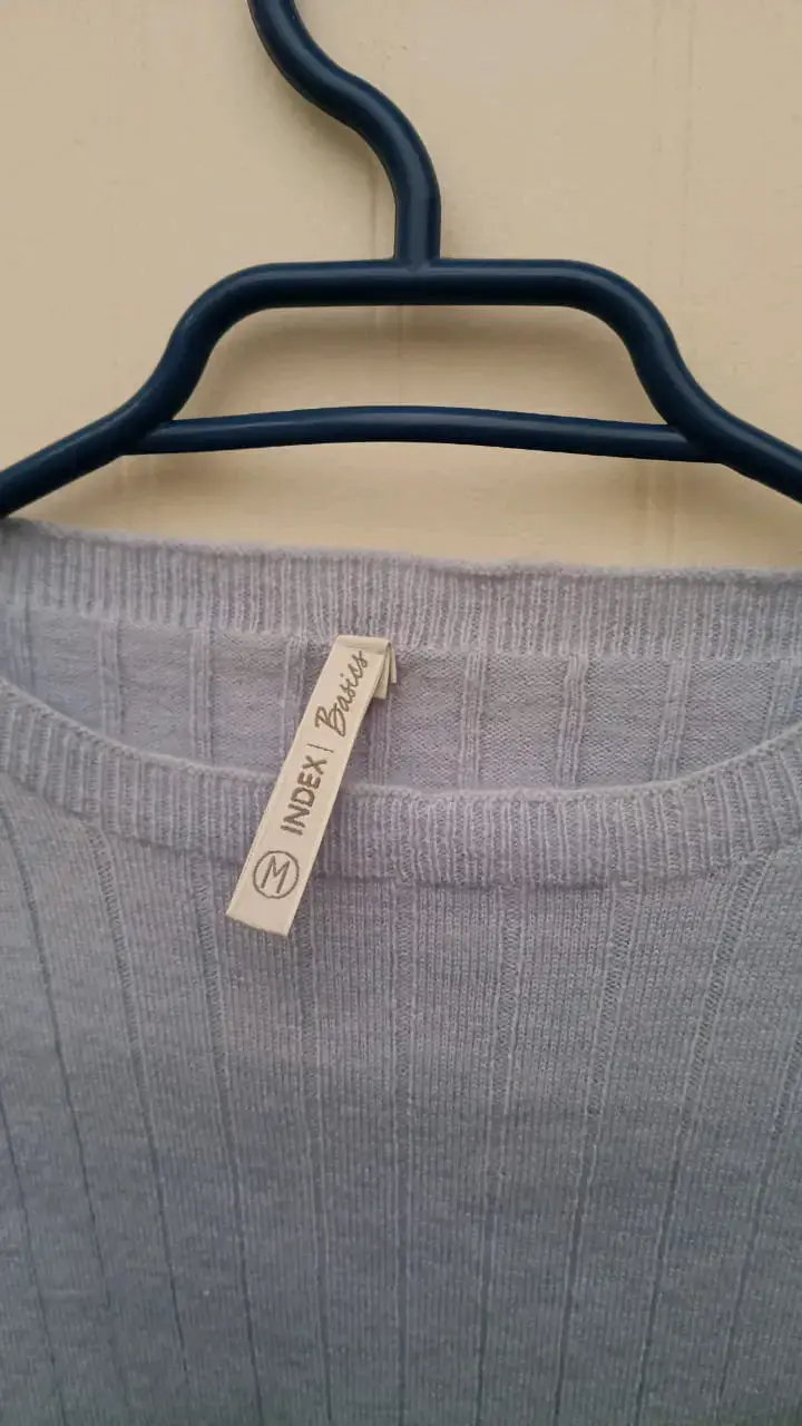 Suéter de punto azul claro para mujer - 2
