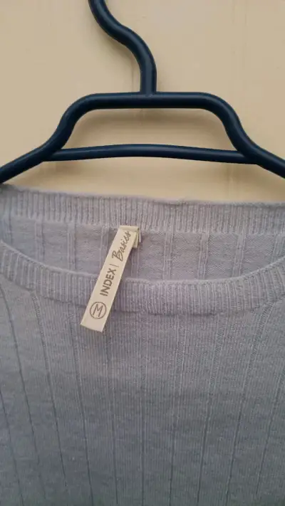Suéter de punto azul claro para mujer - miniatura 2
