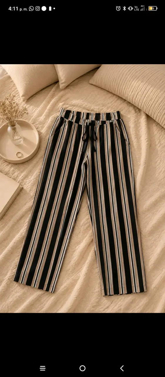 Pantalones anchos a rayas para mujer