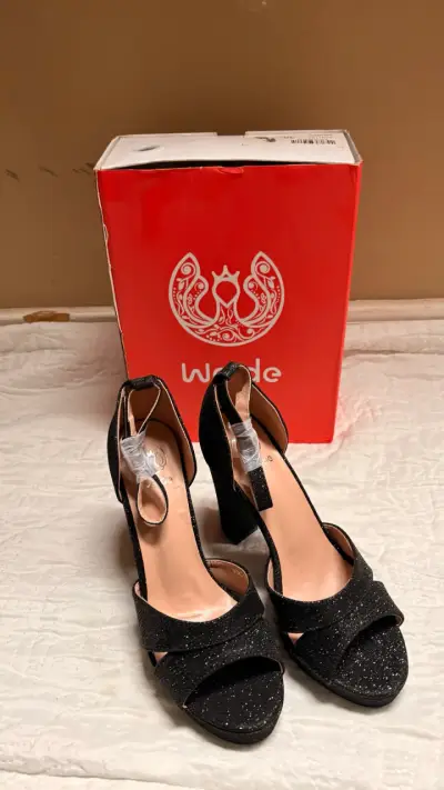 Zapatos de tacón alto negros con brillo Wande - miniatura 1