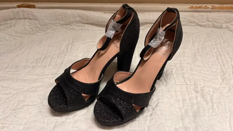 Zapatos de tacón alto negros con brillo Wande - 2
