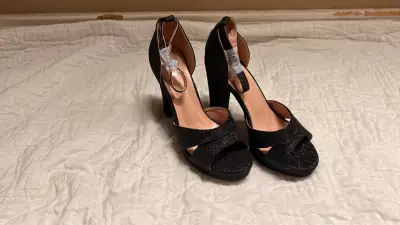 Zapatos de tacón alto negros con brillo Wande - miniatura 3