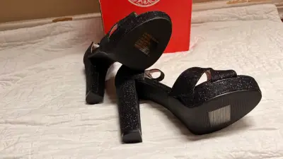 Zapatos de tacón alto negros con brillo Wande - miniatura 6