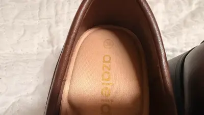 Zapatos de tacón tipo mocasín marrón para mujer - miniatura 6