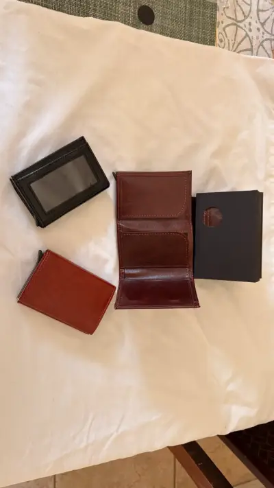 Billetera de cuero marrón, café y negro - miniatura 1