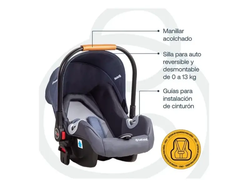 Coche Cuna Travel System Bebé Fénix Azul Bebesit - 6