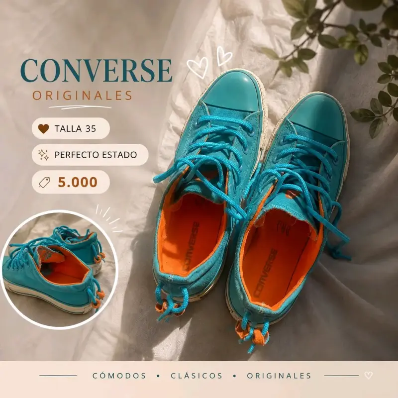 Zapatillas Converse originales turquesas talla 35