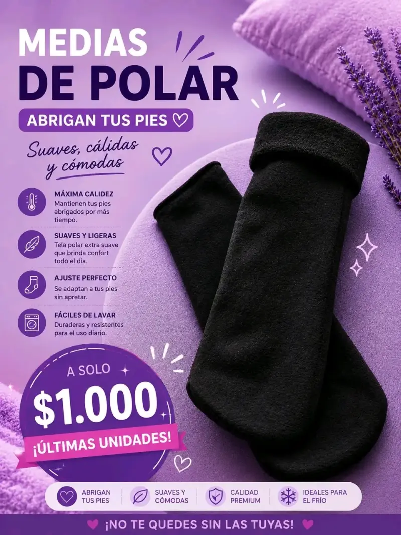 Medias de polar suaves y cálidas