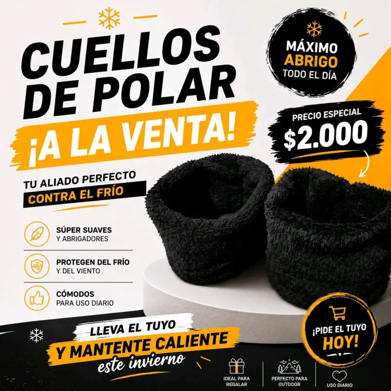 Cuellos de polar negros para el frío