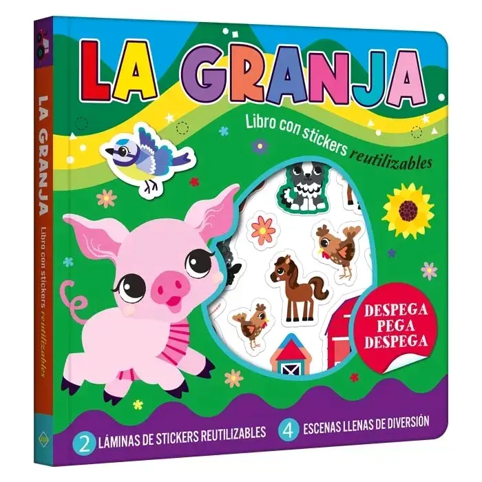 Libro infantil La Granja con stickers reutilizable - 1