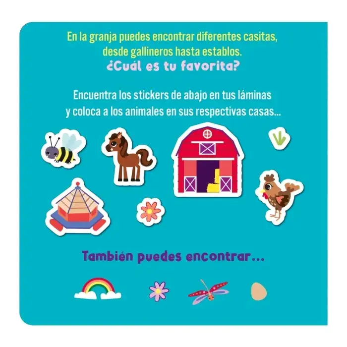 Libro infantil La Granja con stickers reutilizable - 2
