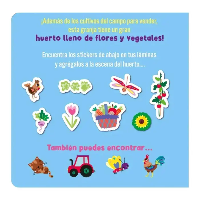 Libro infantil La Granja con stickers reutilizable - 4