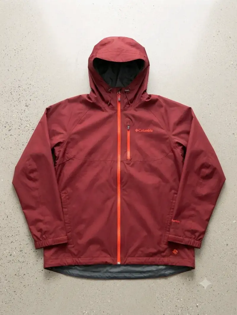 Chaqueta Impermeable Columbia Roja con Capucha - 3