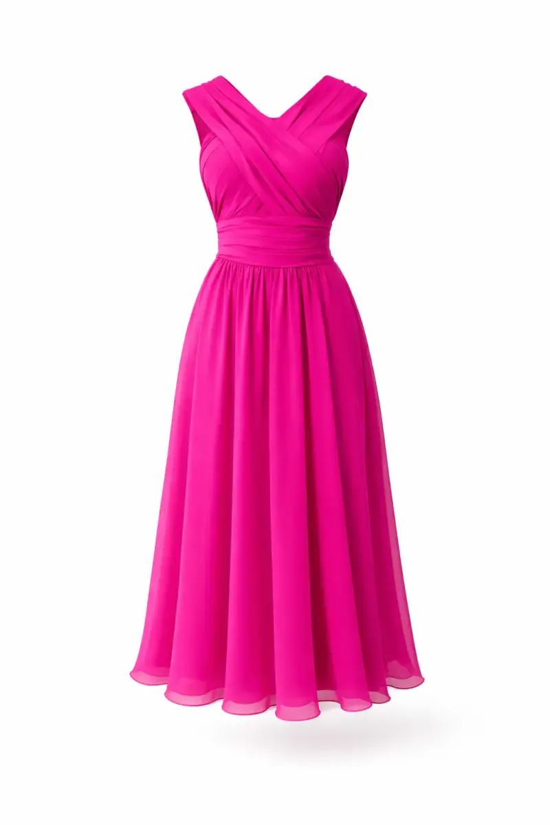Vestido largo fucsia elegante Lanting Bride - 1