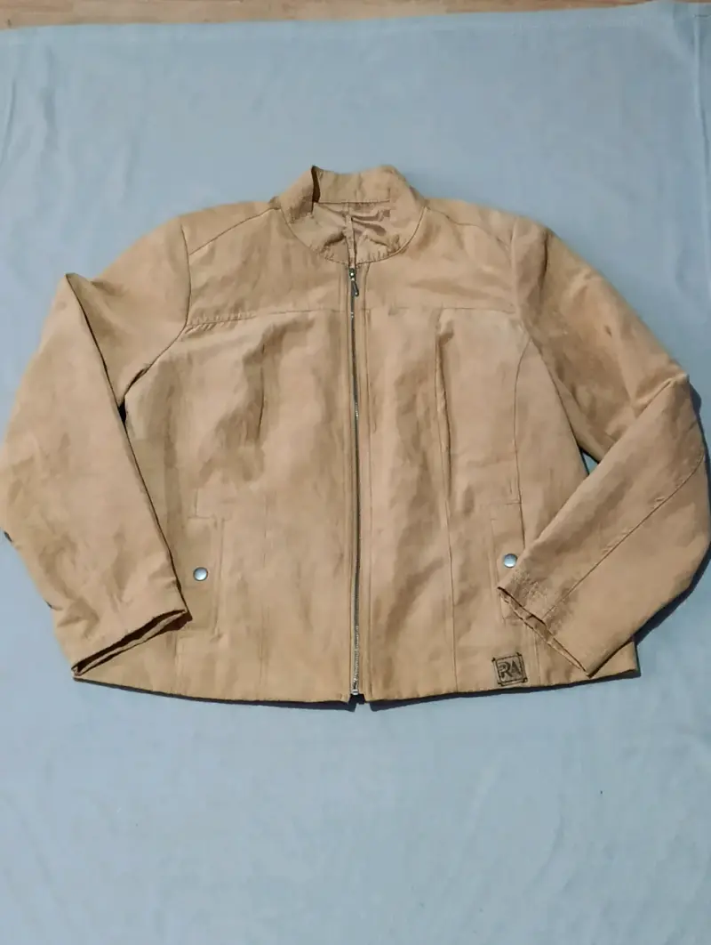 Chaqueta de gamuza beige para mujer - 2