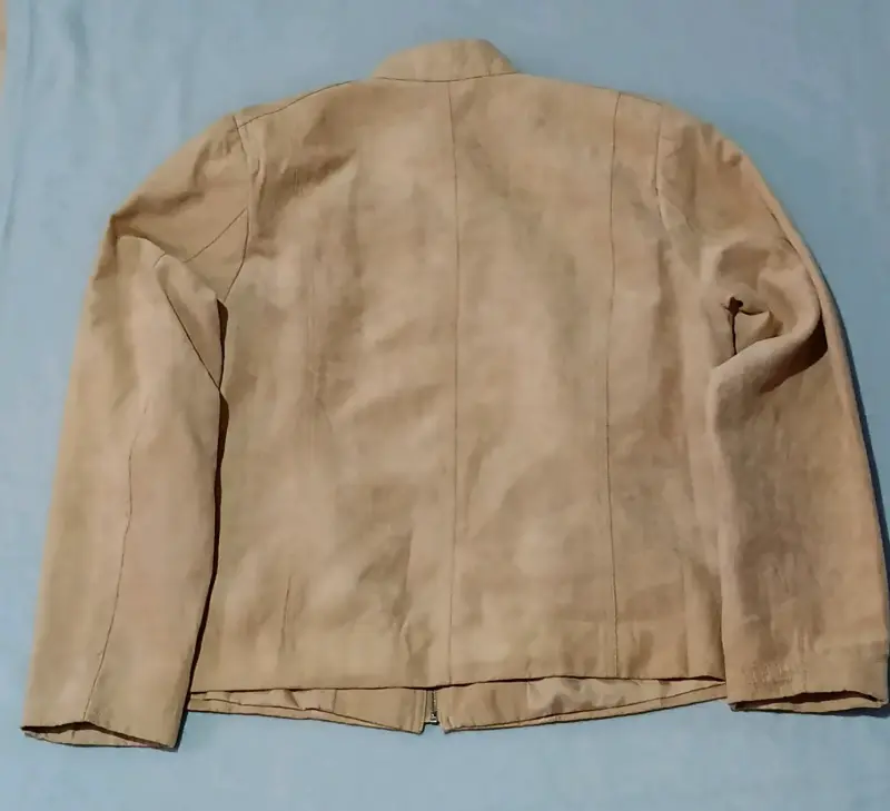Chaqueta de gamuza beige para mujer - 3
