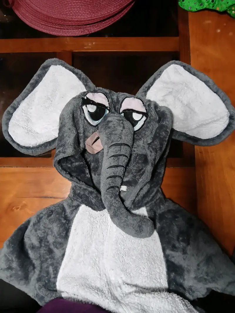 Disfraz de elefante talla XS en polar - 3