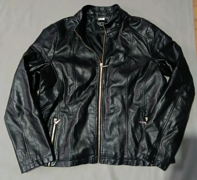 Chaqueta de cuero sintético negra Lorenzo di Pontti - 1
