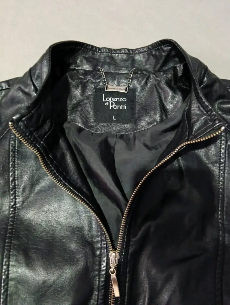 Chaqueta de cuero sintético negra Lorenzo di Pontti - 2