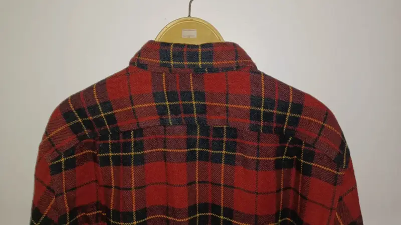 Camisa de franela a cuadros roja para hombre - 2