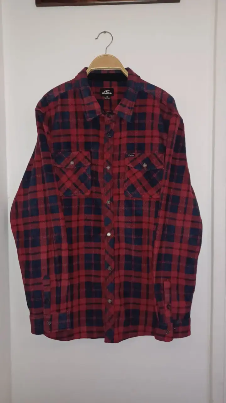 Camisa de franela a cuadros O'Neill roja y azul - 1