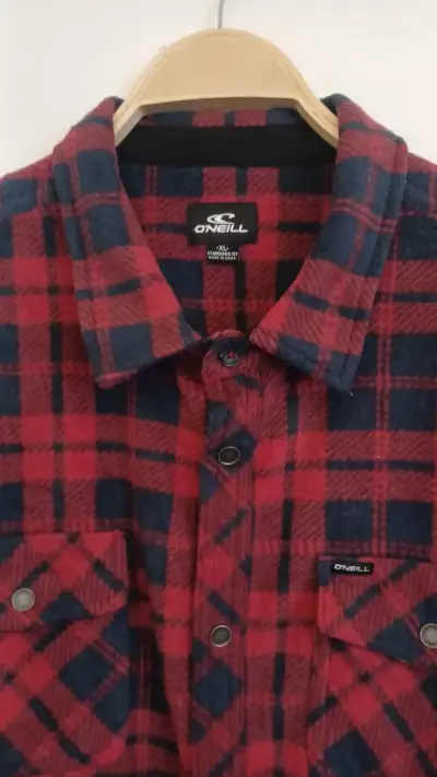 Camisa de franela a cuadros O'Neill roja y azul - miniatura 4