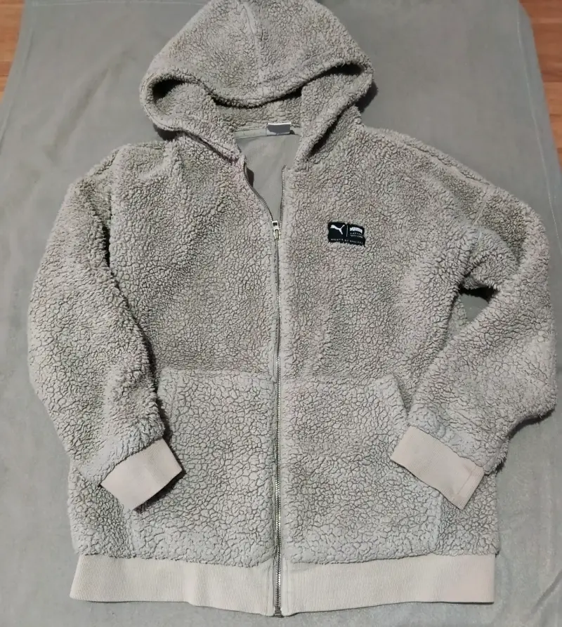 Chaqueta de lana con capucha Puma gris - 1