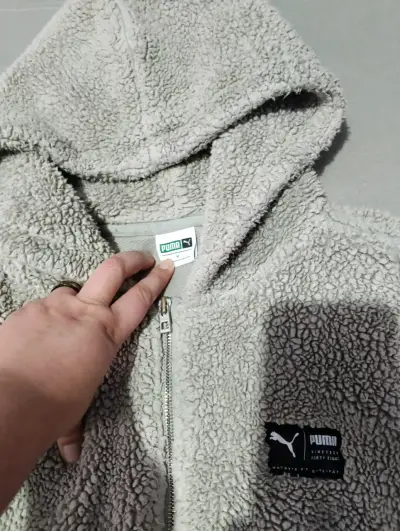 Chaqueta de lana con capucha Puma gris - miniatura 2