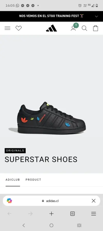 Zapatillas Adidas negras con detalles coloridos - miniatura 4