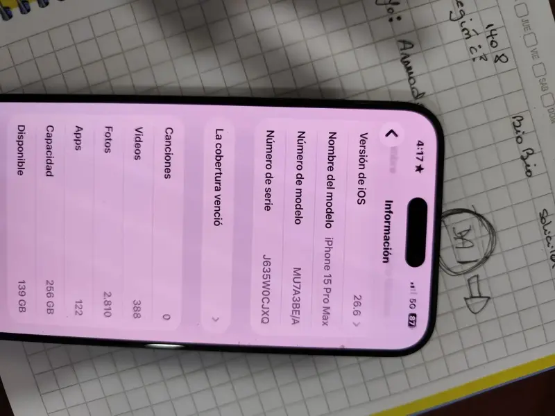 iPhone 15 Pro Max 256GB Azul en Buen Estado - 5