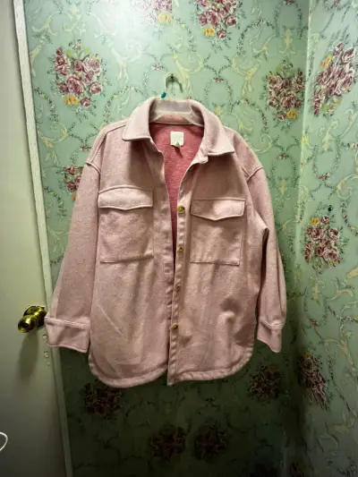Chaqueta de lana rosada para mujer H&M - miniatura 1