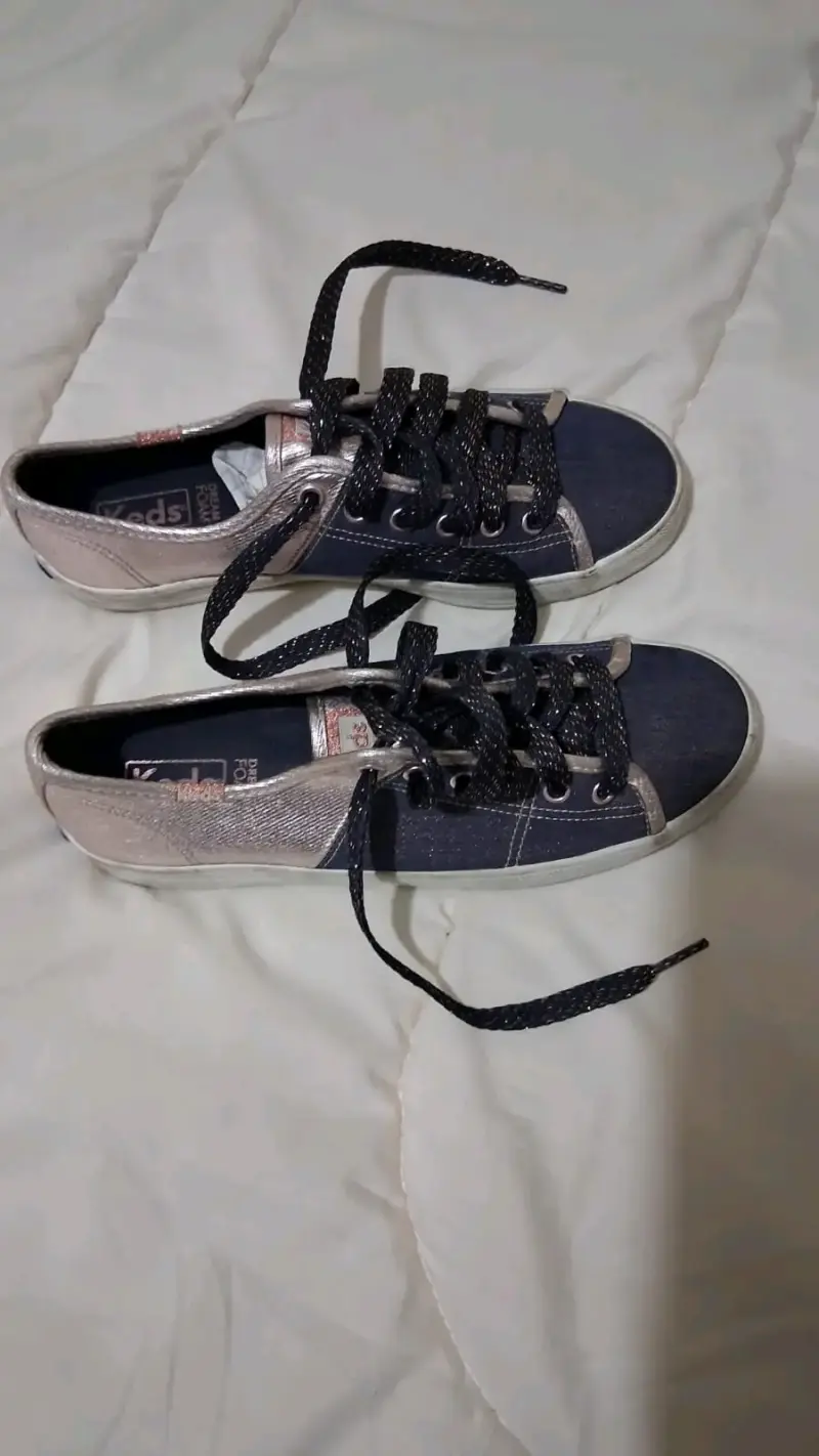 Zapatillas casuales Keds denim y dorado - 2