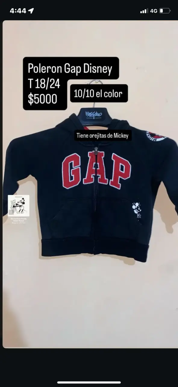 Polerón Gap Disney para niños con orejas de Mickey