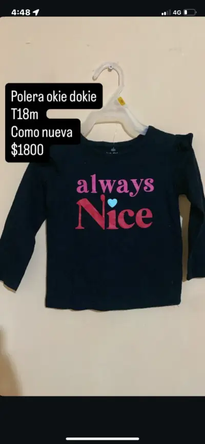 Polera Okie Dokie y dkny T18m - miniatura 1