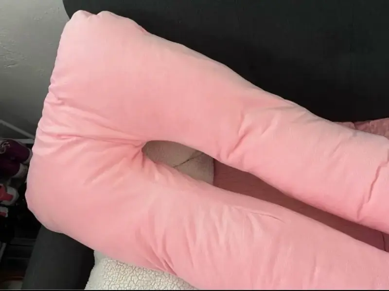 Almohada de embarazo en forma de U color rosa - 4