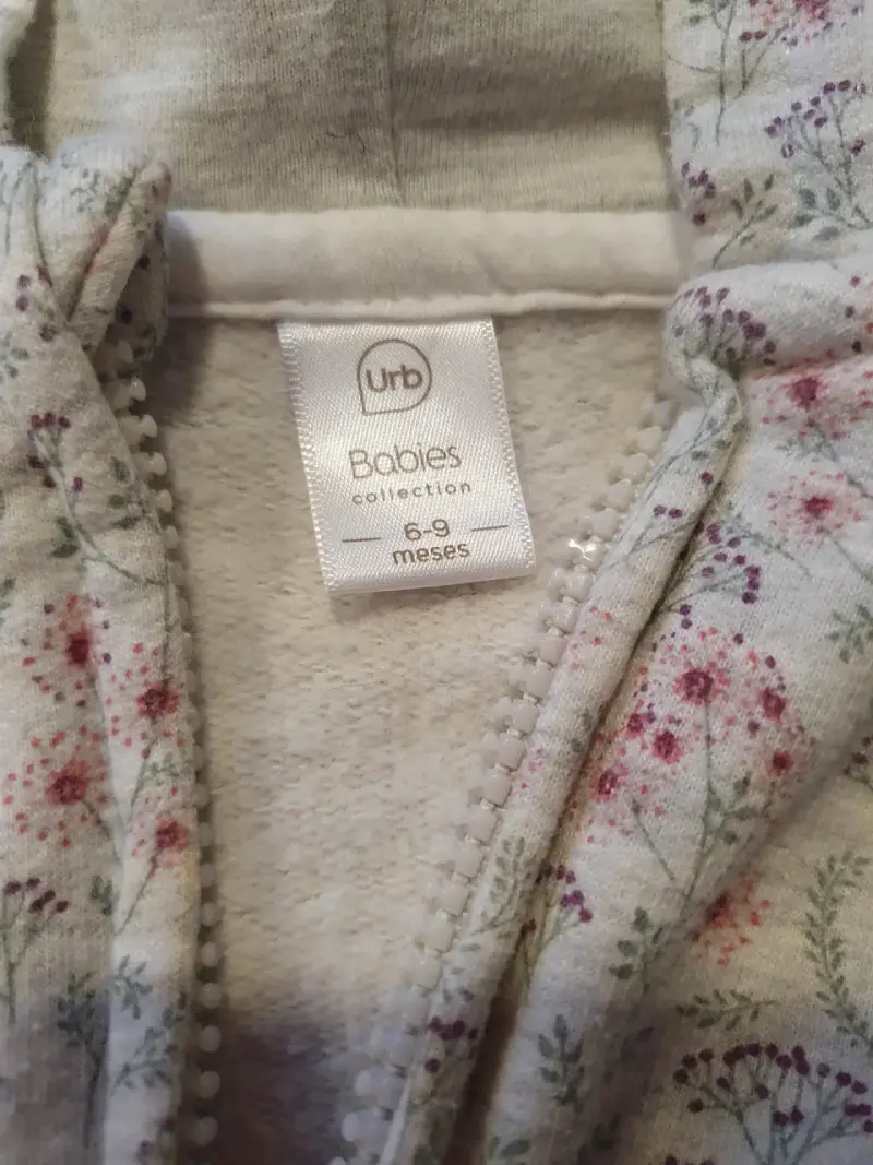 Polerón con capucha floral para bebé 6-9 meses - 3