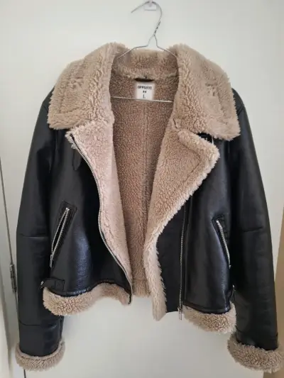 Chaqueta de cuero sintético con forro de borrego Opposite - miniatura 2