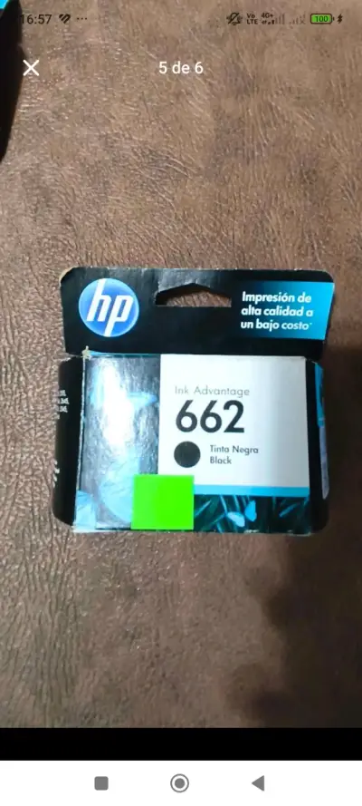 Cartucho de tinta negra HP 662 - miniatura 2