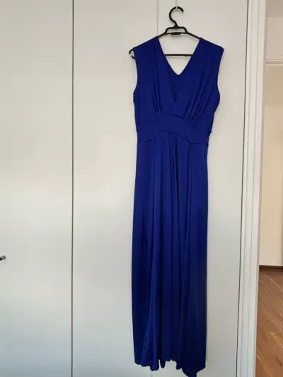 Vestido largo azul sin mangas elegante - miniatura 1