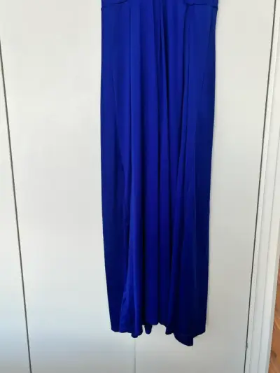 Vestido largo azul sin mangas elegante - miniatura 3