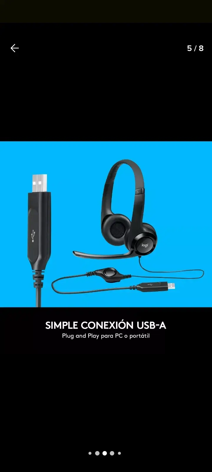 Audífonos USB Logitech H390 con micrófono - 2