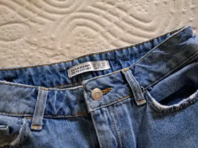 Falda de mezclilla desgastada Zara Basic - miniatura 3