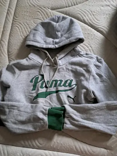 Polerón con capucha gris Puma para mujer - miniatura 2