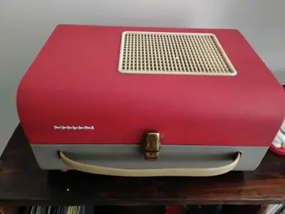 Tocadiscos portátil vintage Philips rojo - miniatura 1